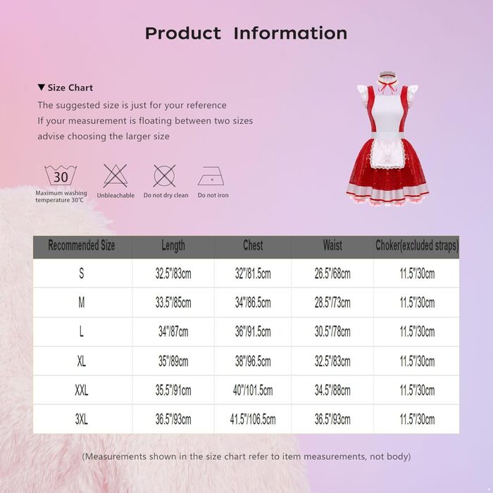 Костюм горничної Jhaoyu з ПВХ, рожевий, XXL: рожевий костюм горничної з рожевим аксесуаром, костюм для косплею та свят