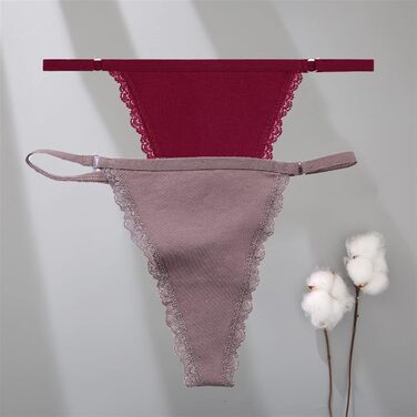 FRINZA Блакитні жіночі труси-стрінги 2 шт./набір, бавовна, низька посадка