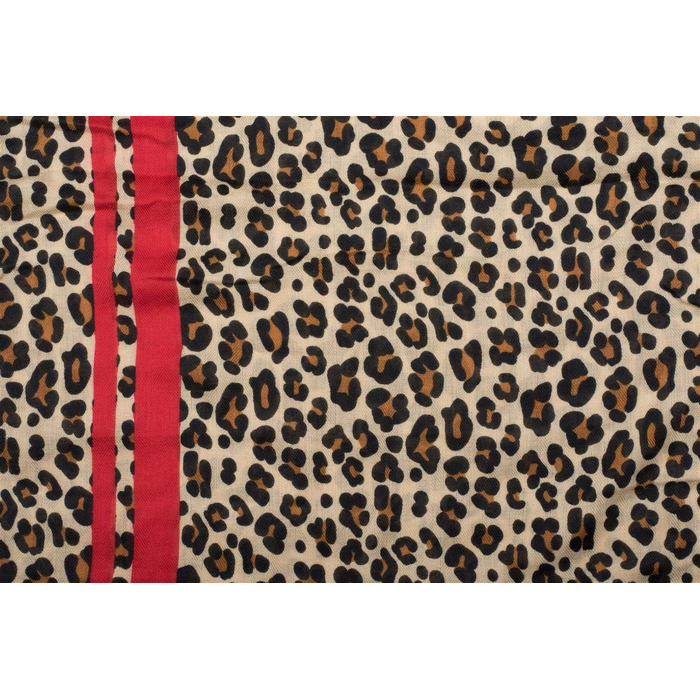 Жіночий шарф styleBREAKER з леопардовим принтом (Animal Print), віскоза, коричнево-червоний