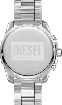 Чоловічий годинник Diesel Mega Chief Chronograph зі сталевим браслетом, темно-синій та сріблястий