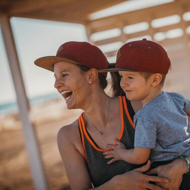 Набір бейсболок Soulbuddy для батька та сина (2 шт) — сімейний комплект кепок Snapback, темно-червоні, регульований розмір