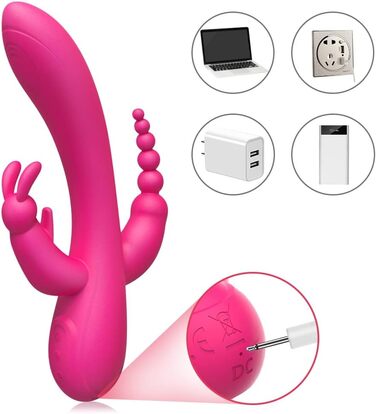 Вібратор FLYTAGLE для стимуляції клітора, 3-в-1 зайчик з 12 режимами вібрації, силіконовий, для жінок