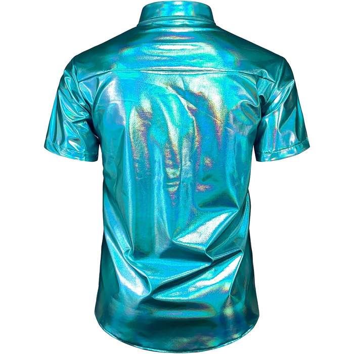 Чоловічий блискучий бронзовий костюм для нічного клубу JOGAL (синій блиск, розмір S)