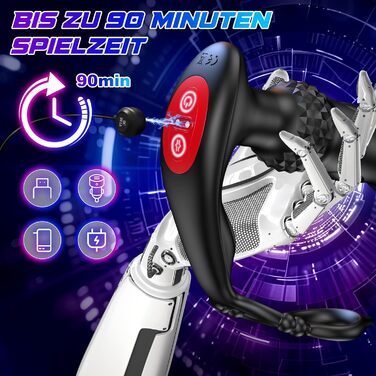 Анальний вібратор для чоловіків з пультом керування та кільцями для пеніса - 7 режимів вібрації, 3 насадки