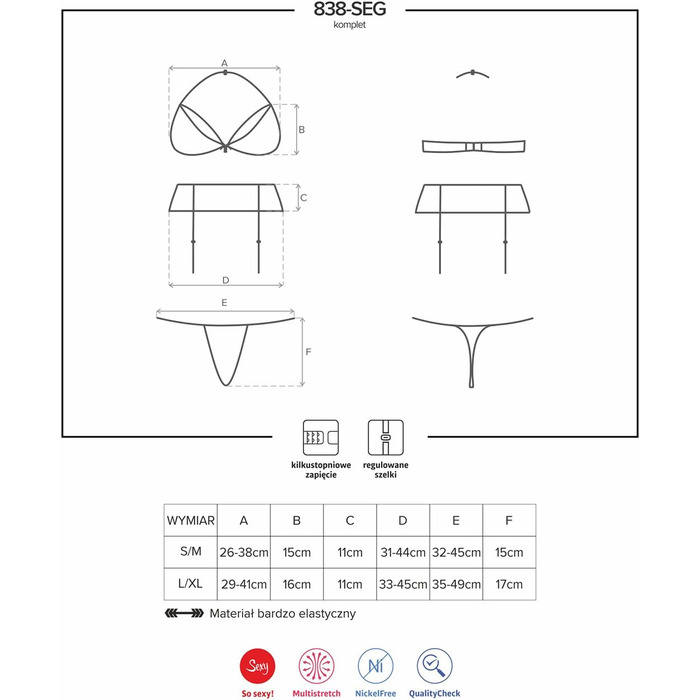 Сексуальний комплект стрінгів та стрічок для бюстгальтера з глибоким вирізом Obsessive, червоний, мереживний, прозорий, S-M