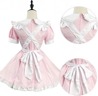 Костюм покоївки FCCAM CCAM: костюм покоївки, костюм служниці, косплей, костюм офіціантки (рожевий, 3XL)