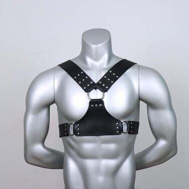 Чоловічий шкіряний нагрудник Yasexx - регульований корсет для ролевих ігор, БДСМ, фетиш, bondage, шкіряний костюм