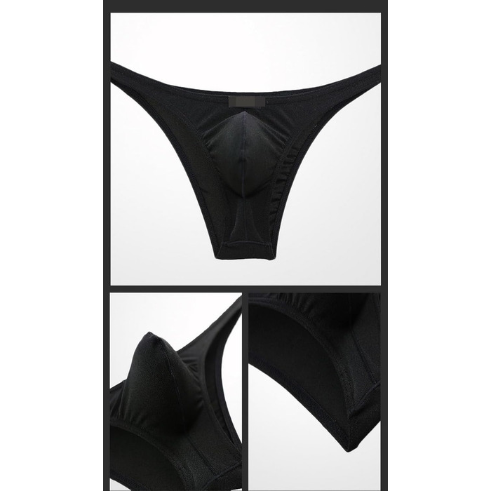 Чоловіча нижня білизна Faringoto: G-String, Bikini String, Tanga, низька посадка, чорний, розмір M