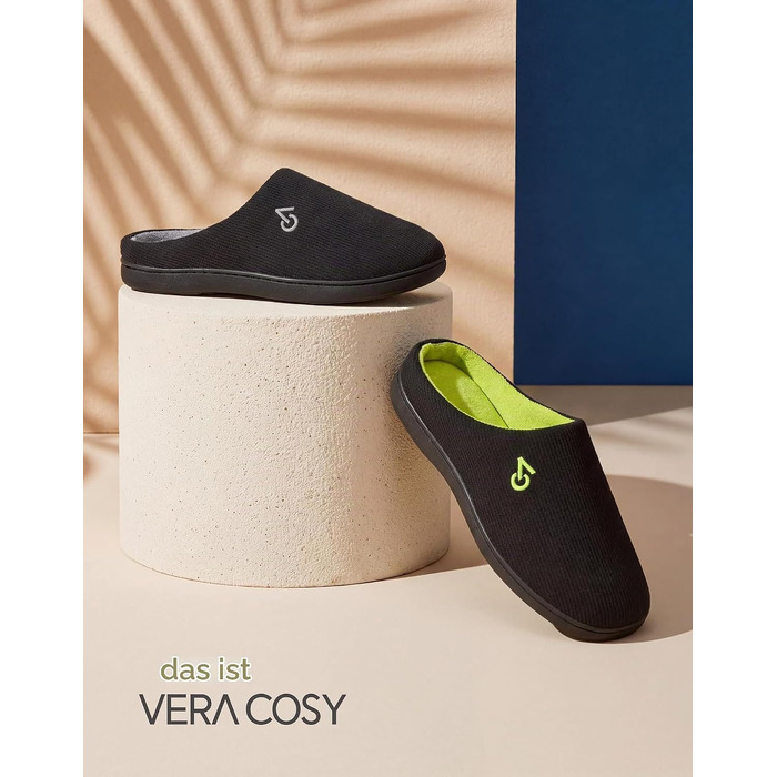 Чоловічі двоколірні капці VeraCosy з ефектом пам'яті (Memory Foam), розмір 42/43 EU, чорно-сірі