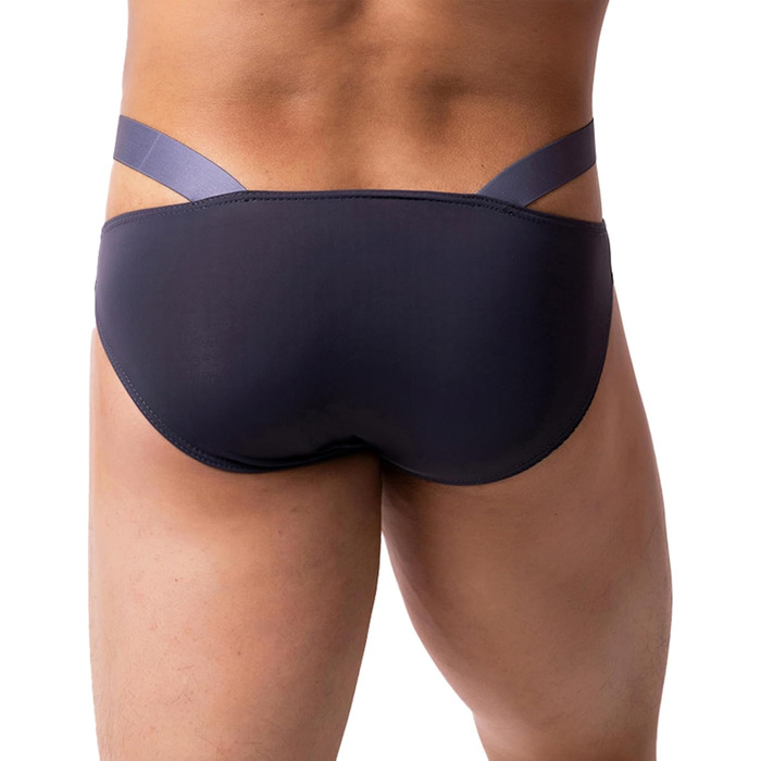 Сліп YUFEIDA для чоловіків: сексуальний дизайн, дихаючий матеріал, низька посадка, спортивний, для занять спортом та фітнесом, XXL (темний сірий)