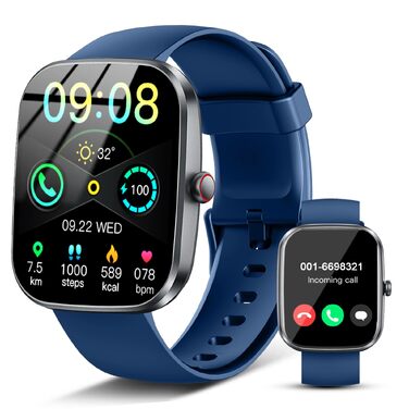 Смарт-годинник унісекс 1.91'' HD 2026 з Bluetooth-дзвінками, фітнес-трекер з моніторингом пульсу, SpO2, сну, 113+ спортивних режимів, водонепроникність IP68 для Android та iOS (Синій)