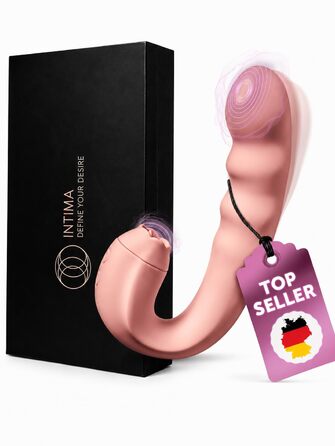 Вібратор жіночий INTIMA 3-в-1 з функцією зливу | Стимуляція G-точки та клітора | Ротаційний | Набір вібраторів для пар | Червоний