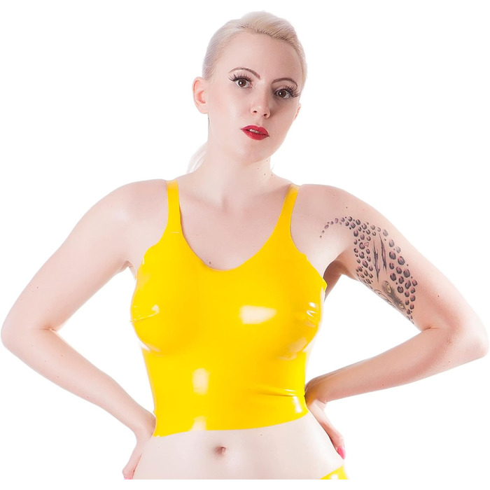 Латексний корсет Rubberfashion з м'якими чашками, подовжена талія, чорний (XL, 0.4 мм)