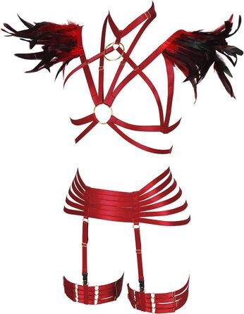 Жіночий комплект пір'яний корсет, бюстгальтер, клітка, великі розміри, панк, готика, фестиваль, карнавал, костюм (бордовий, довгий)