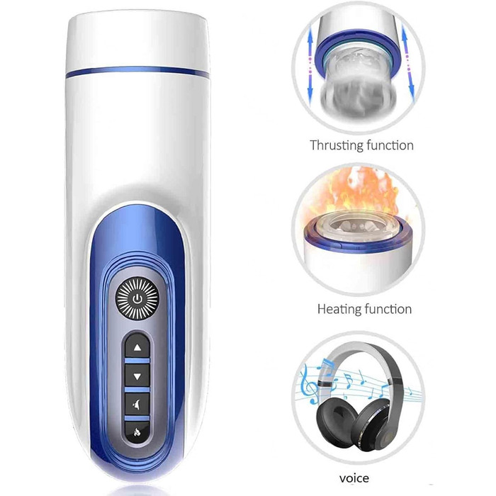 Масажер для чоловіків з 7 режимами вібрації та підігрівом - 3D силікон, автоматичний стимулятор пеніса