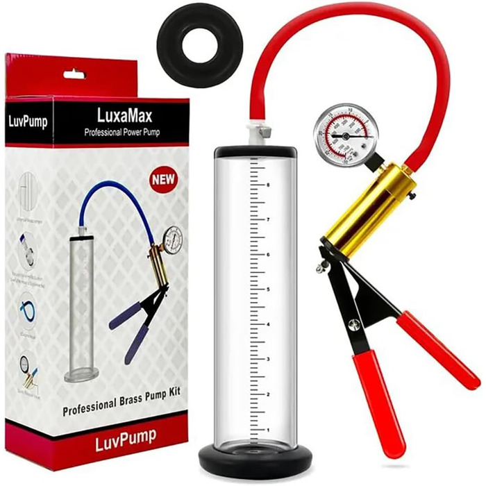 Набір пеніс-помп Kuaecr з силіконовим шлангом: 4 розміри, ручна вакуумна помпа для чоловіків. Збільшення пеніса, покращення ерекції, допомога при імпотенції. Розміри: 22,9x6,35 см та 22,9x5,1 см