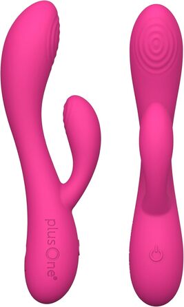 Вібратор подвійний PlusOne Dual Rabbit: Масажер для жінок та чоловіків, 10 режимів, силікон, водонепроникний, USB-зарядка