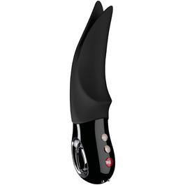 Вібратор для клітора VOLTA (чорний) – тихий та потужний вібратор для стимуляції клітора, сосків, пеніса. З LOOP-ручкою. 100% медичний силікон