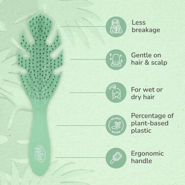 Еко-щітка для розплутування волосся Wet Brush Go Green Detangler, сіра — з м'якими щетинками IntelliFlex для всіх типів волосся