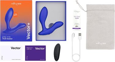 We-Vibe Vector: Масажер простати та перинеума для чоловіків - анальний секс-іграшка з пультом дистанційного керування - Bluetooth, силікон, блакитний