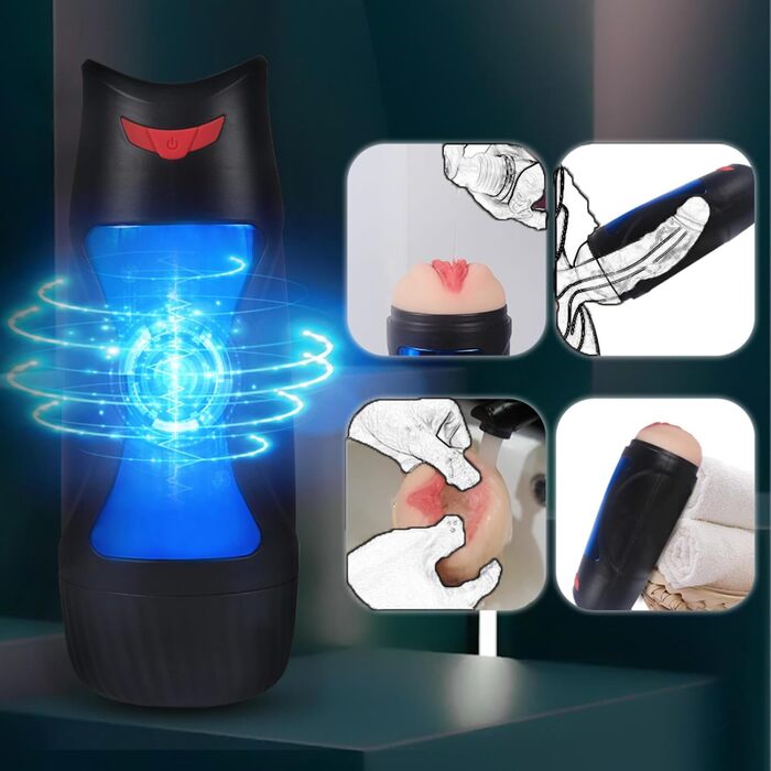 Масажер для чоловіків з 2 режимами всмоктування та 10 вібраційними режимами, автоматичний, для самостійного задоволення