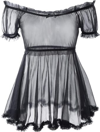 Прозора мереживна сукня-боді LittleForBig для дорослих та трансгендерів (Чорний, XXL)