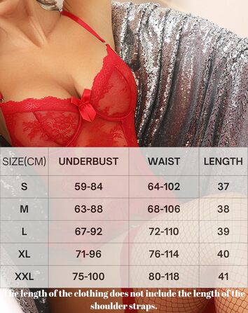 Комплекти жіночої білизни Aranmei: мереживний боді, стрінги, мереживні панчохи, червоний