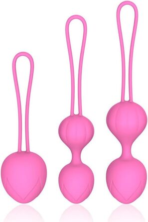 3 шт. Силіконові вагінальні кульки для Кегеля - тренажер для зміцнення м'язів та інтимного здоров'я (Рожевий)