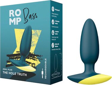 Вібруючий анальний пробка-стимулятор простати ROMP Bass — силіконовий анальний плаг з 6 режимами інтенсивності, водонепроникний та зарядний, для чоловіків, жінок та пар