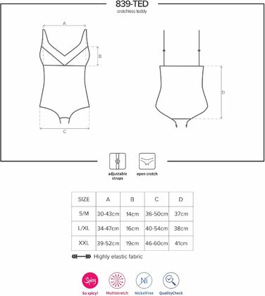 Корсетний боді Obsessive Zarter з витонченою мереживом та шнуванням, чорний, L-XL