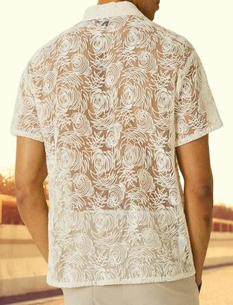 Чоловіча прозора сорочка Panegy з мереживом, сітка, бюстгальтер, мереживна білизна Sim, Cubwear (L, білий)