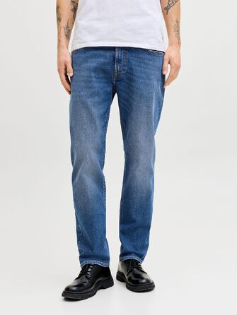Чоловічі джинси Jack & Jones JJIClark Basic Straight синього кольору, прямий крій, Blue Denim (32W / 32L)