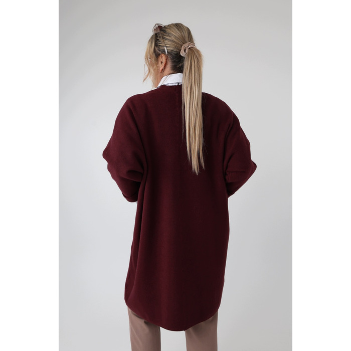 Жіночий світшот FEMIMODA червоний, oversize, довжиною до колін, розмір 46/48