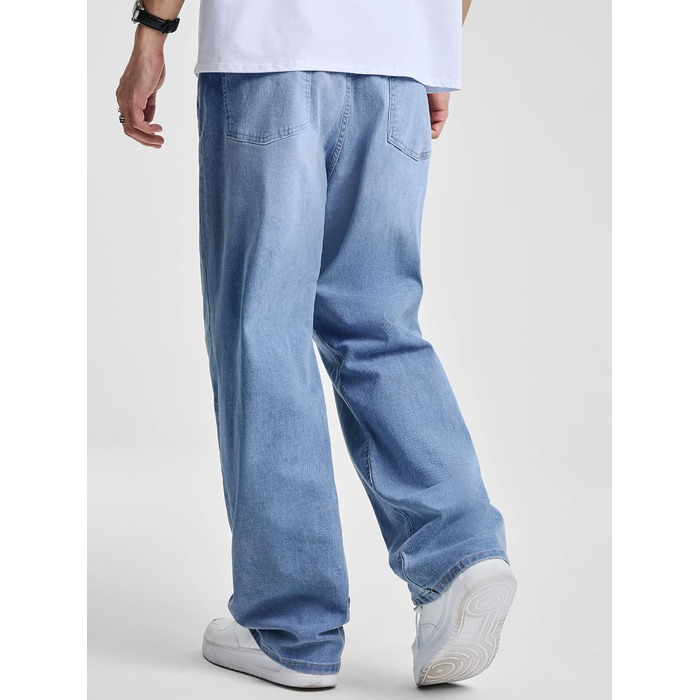 Чоловічі джинси Baggy JMIERR Y2K світло-блакитні, еластичний денім, розмір XL