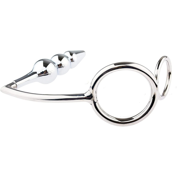 Сталевий подвійний кільце для статевих органів, кільце для яєчок, металевий гачковий кільце, анальний гачок з анальним плугом, кільце для статевих органів з анальним плугом, анальні кулі, розтягувач яєчок, сексуальна іграшка для чоловіків, пар, 40 мм