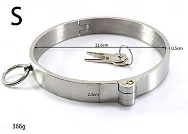 ZWFUN О-подібне намисто-ошейник SM Bondage, аксесуари для БДСМ, срібний аксесуар для сексуальних ігор, для жінок, чоловіків, пар, для тренувань, сексуальні іграшки (S:11.6 см)