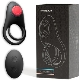 Вібруючий кільце для статевого члена з пультом дистанційного керування - секс-іграшка для пар, чорний