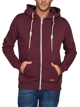 Чоловіча толстовка на блискавці з капюшоном riverso Regular Fit RIVThilo, колір Port Red Melange