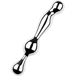 Анальний плагін з нержавіючої сталі XXL - подвійний, для ануса та вагіни, масаж G-точки, для чоловіків, жінок, пар