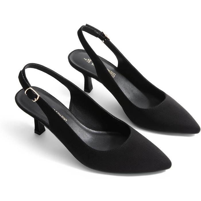 Жіночі туфлі-човники Dream Pairs Slingback на підборах, чорна замша, розмір 41 EU