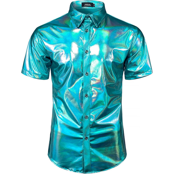 Чоловічий блискучий бронзовий костюм для нічного клубу JOGAL (синій блиск, розмір S)