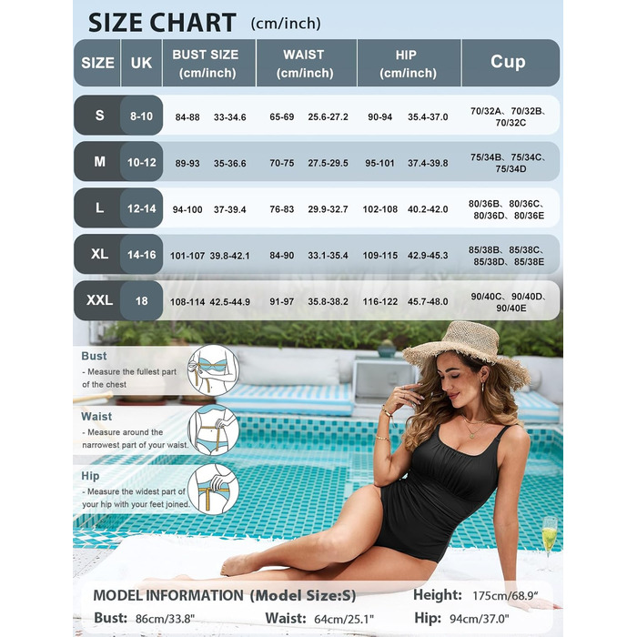 Купальник жіночий Vancavoo з ефектом шортів, push-up, без спинки, з рюшами, чорний