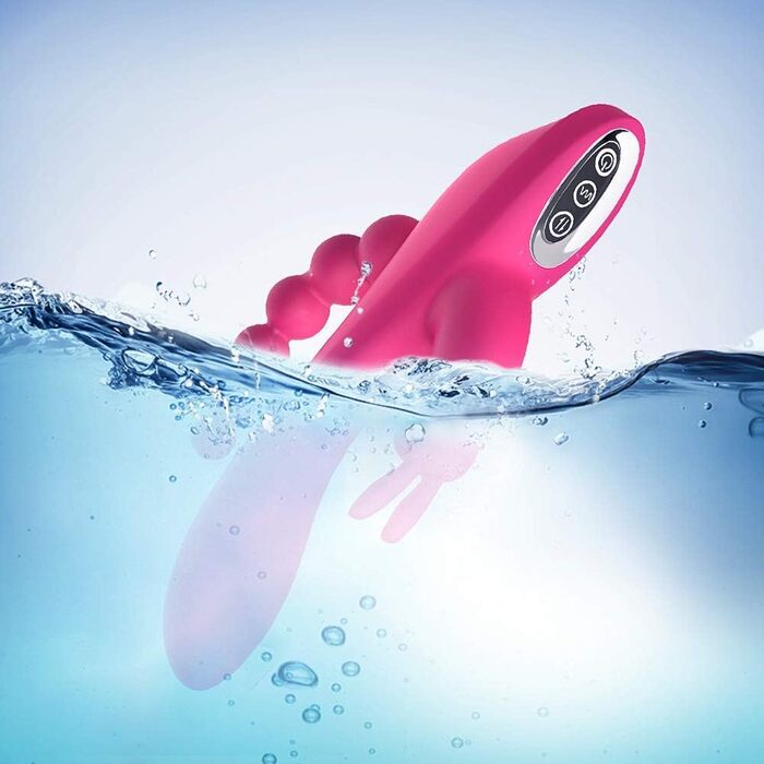 Вібратор для жінок та пар Sxovo 3 в 1: G-точка, кліторальний та анальний стимулятор. 7 режимів, силікон, водонепроникний, рожевий.