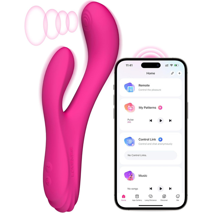 LOVENSE Osci 3 Rabbit - вібратор для жінок з керуванням через додаток, масажер G-точки та кліторального стимулятора, з двома моторами та бездромовим пультом керування