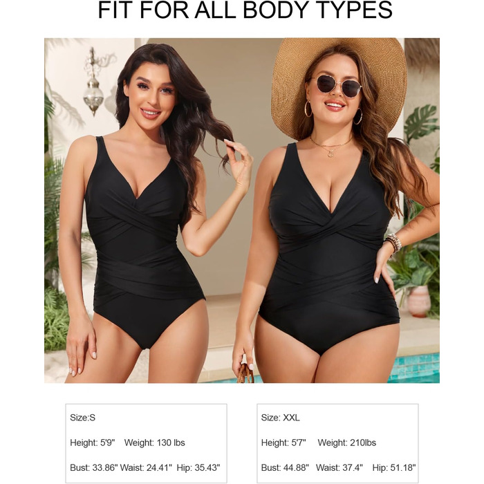 Світшот жіночий Smismivo Badeanzug Push Up з ефектом шортів, чорний XL