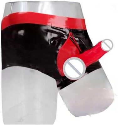 Чоловічі латексні шорти Slip, боксери, труси, нижня білизна, труси-боксер, чорний колір, XL