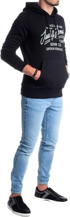 Чоловічий худі Jack & Jones з логотипом, чорний (розмір XL)