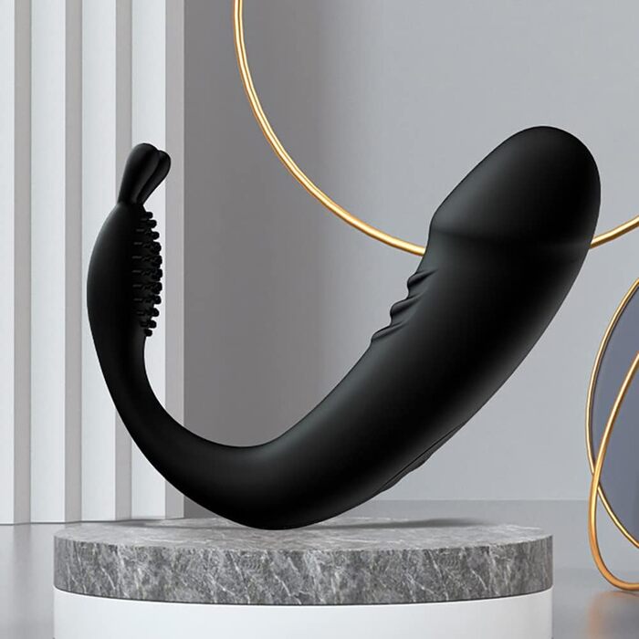 Секс-іграшка для жінок Silikon Vibrierendes Ei з пультом керування - віброяйце, вібратор для вагінального та кліторального масажу (Чорний)