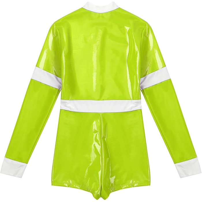 Жіноча еротична білизна GRRKDFQ для косплею, костюм з довгими рукавами, жовтий комбінезон на блискавці, розмір XL