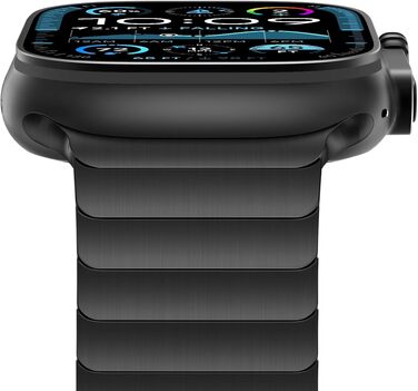 Металевий ремінець CHANCHY для Apple Watch Ultra 3/2/1, Series 11/10/9/8/7/6/5/4/3/2/1, SE — сталевий браслет (чорний, 42/44/45/46/49 мм)